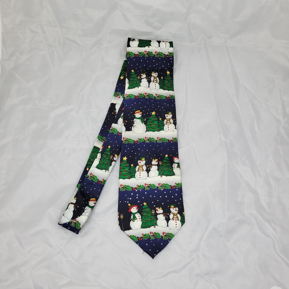 Holiday Snowman Silk Necktie